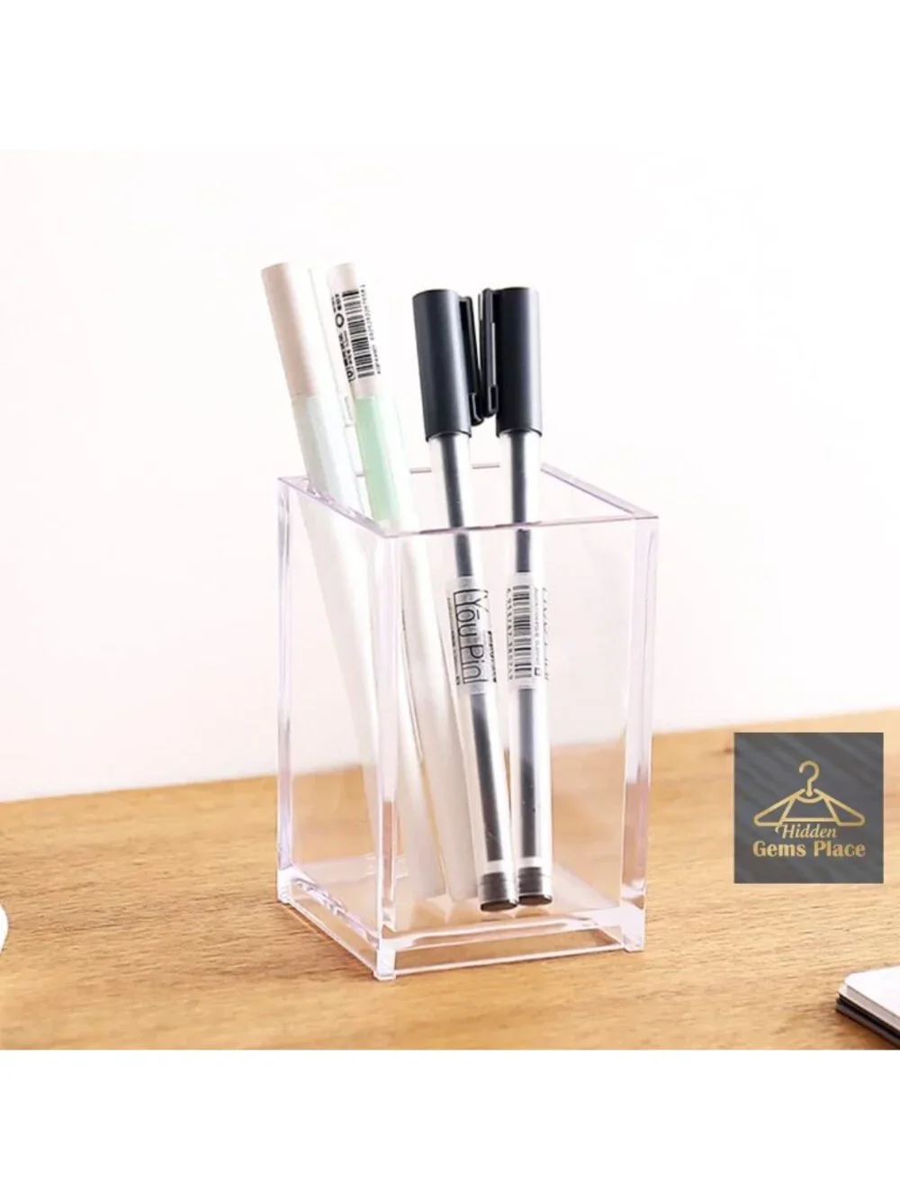 Clear Acrylic Pencil Pen Holder Cup, 3 Pack, Makeup Brush Holder, Desk Organizer